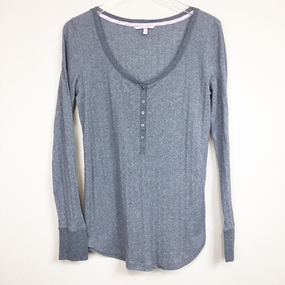 Victoria’s Secret | Silver Metallic Henley Sz L